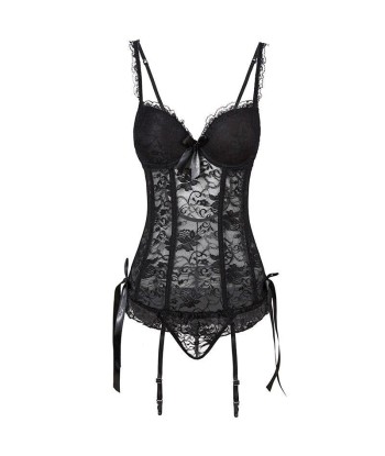 Corset Dentelle  Broderie Noir du meilleur 