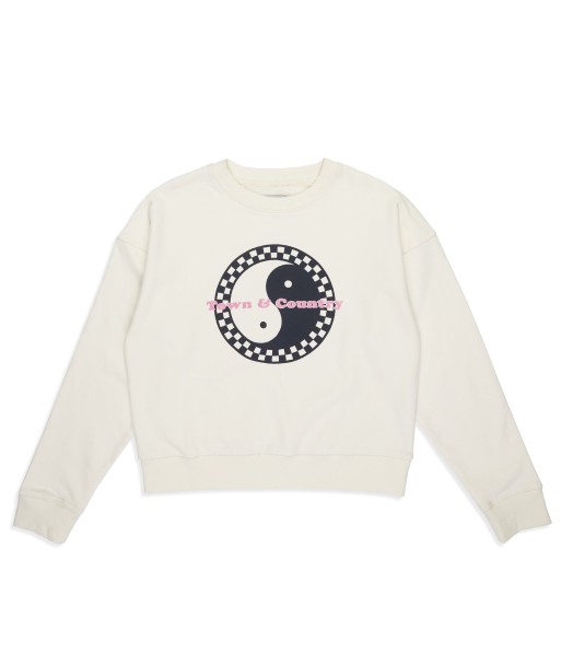 T&C Surf Designs Women Checky Crew Sweat - Off White commande en ligne