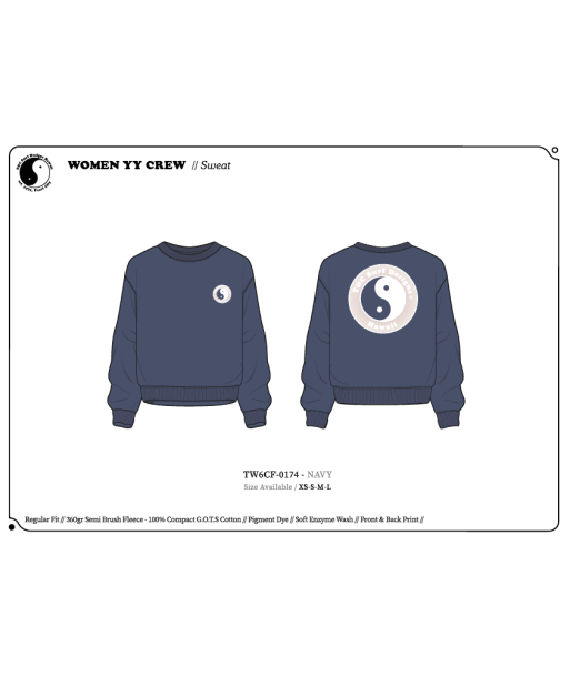 T&C Surf Designs Women YY Crew Sweat-Navy outlet