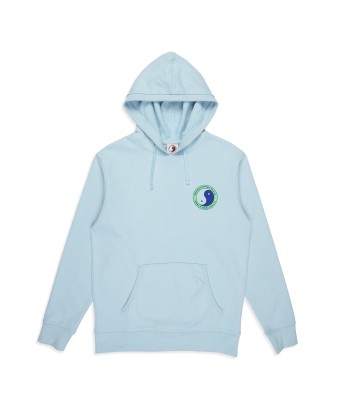 T&C Surf Designs Essential Hooded Fleece Sky Blue Green Logo Profitez des Offres !