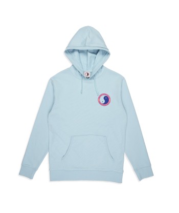 T&C Surf Designs Essential Hooded Fleece Sky Blue Pink Logo hantent personnes