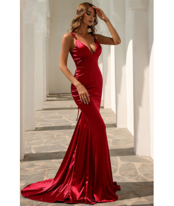 Robe de soirée corset longue rouge en ligne