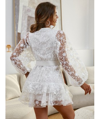 Robe Fleurie Manche Bouffante Mariage 50% de réduction en Octobre 2024