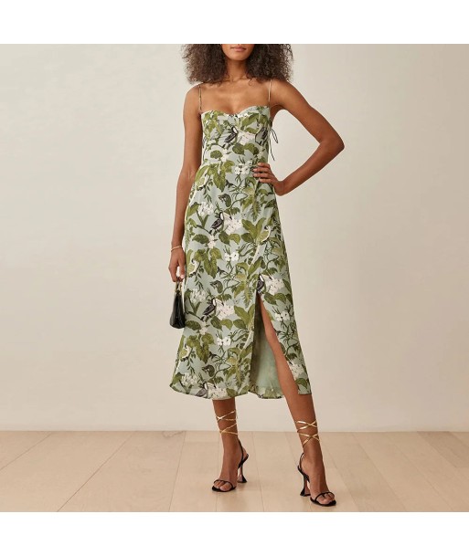 Robe à Bretelles Fleurs Mi-Longue vente chaude votre 