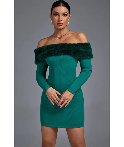 Robe Bustier Courte évasée verte Véritable concentré