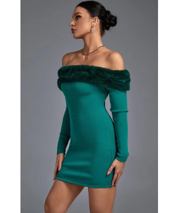 Robe Bustier Courte évasée verte Véritable concentré