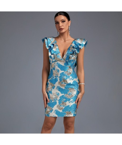 Robe de Cocktail Courte Fleurie soldes