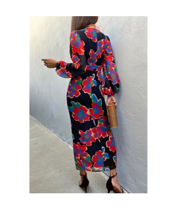 Robe Fleurie Boutonnée Devant pas chere