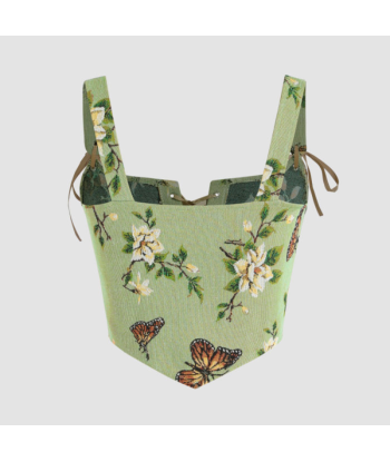 Corset Femme Vert Papillon de pas cher