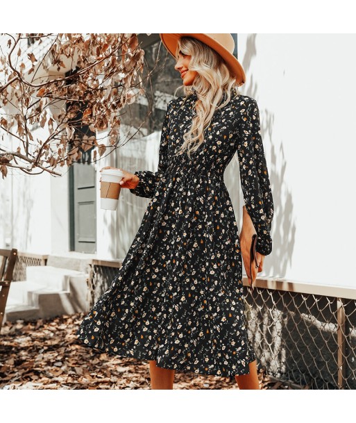 Robe Femme Noire avec Fleurs À commander