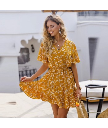 Robe Jaune Fleurie le des métaux précieux