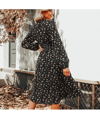 Robe Femme Noire avec Fleurs À commander