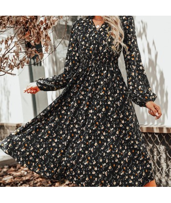 Robe Femme Noire avec Fleurs À commander