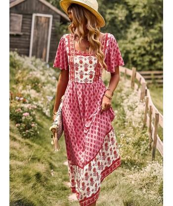 Robe Bohème Florale basket pas cher