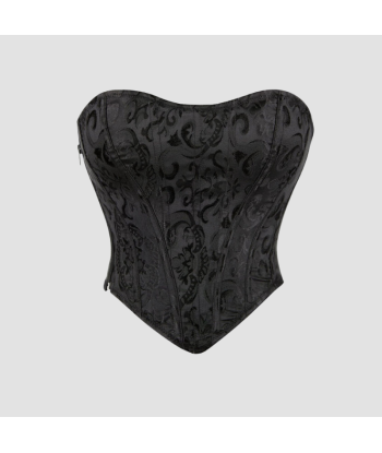 Corset femme noir à lacet en linge