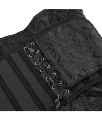 Corset femme noir à lacet en linge