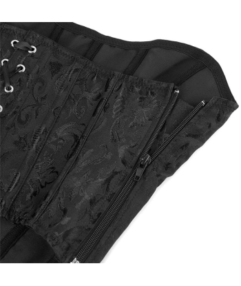 Corset femme noir à lacet en linge