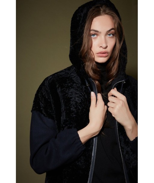 ventcouvert parka drap de laine et peau mouton navy plus qu'un jeu 