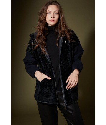 ventcouvert parka drap de laine et peau mouton navy plus qu'un jeu 