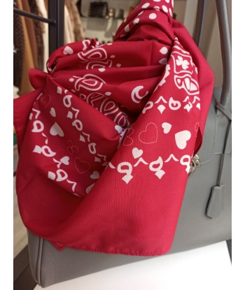 twinset foulard  rouge groseille & blanc offre 