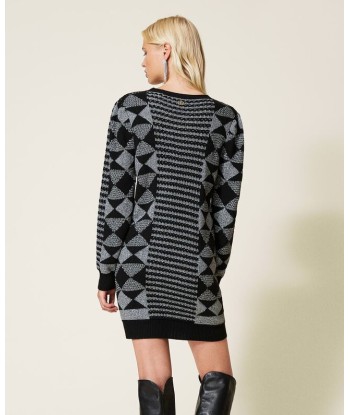 twinset robe jacquard black & silver chez Cornerstreet bien 