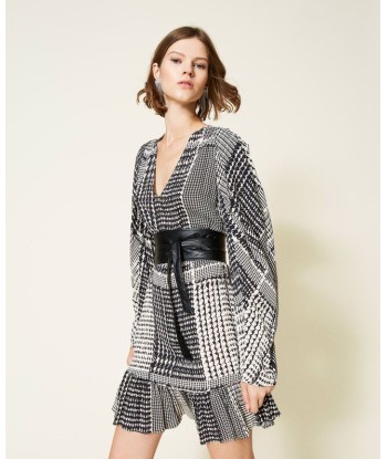 twinset robe bicolor black & snow le concept de la Pate a emporter 