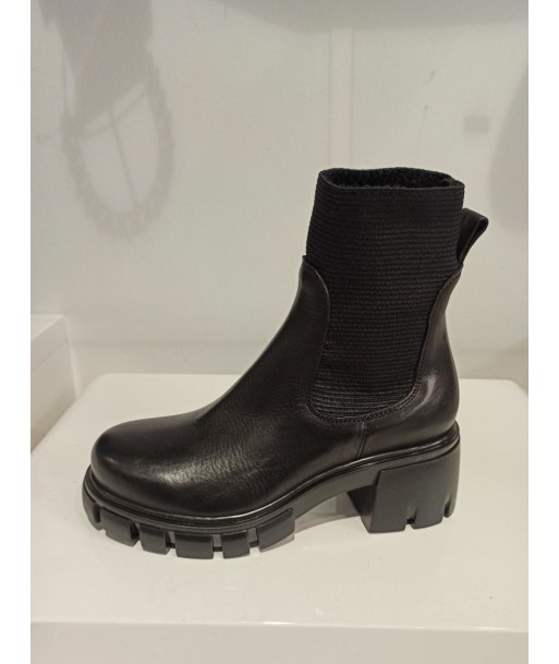 fru.it boots boots cuir élastique noir Pour