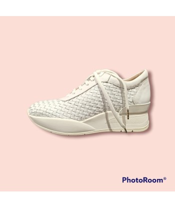 pons quintana  sneakers comprenssé blanc cuir tressé français