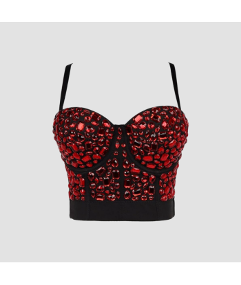 Top corset rouge pas chere