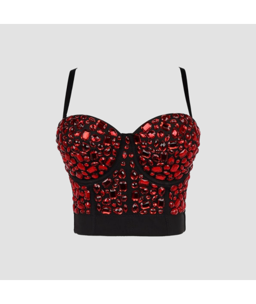 Top corset rouge pas chere