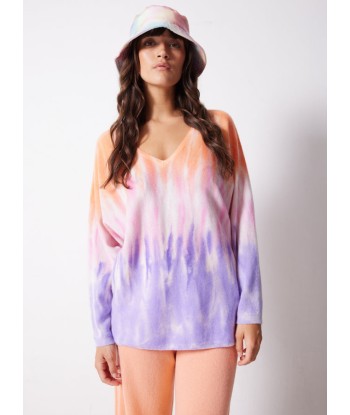 notshy pull poncho col v tie & dye 100% cachemire hologramme Amélioration de cerveau avec