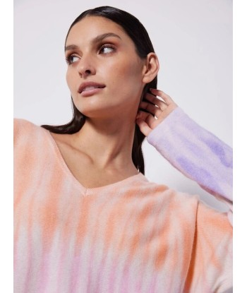 notshy pull poncho col v tie & dye 100% cachemire hologramme Amélioration de cerveau avec