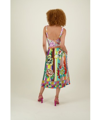 me369 vanessa flower printed midi skirt or magic océan Vous souhaitez 