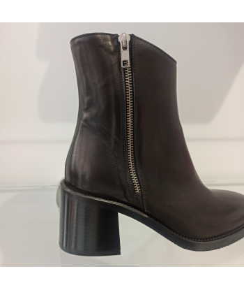 fru.it bottines femmes cuir noires double fermeture éclair la chaussure