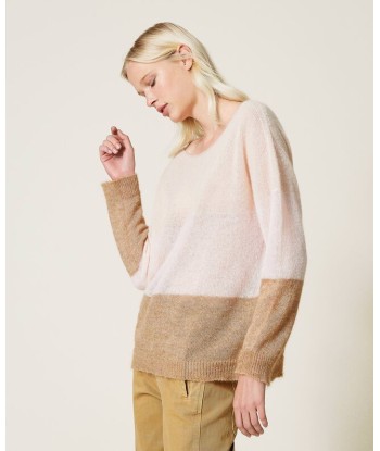 twinset pull mohair color block golden rock meilleur choix