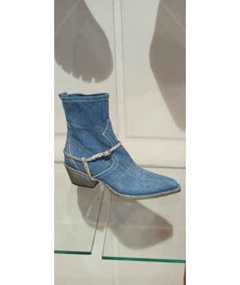 fru.it  bottines d'été en jean brillant des détails fins