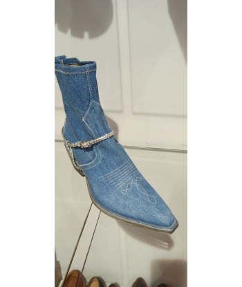 fru.it  bottines d'été en jean brillant des détails fins