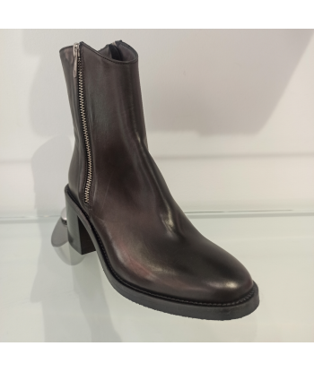 fru.it bottines femmes cuir noires double fermeture éclair vente chaude votre 